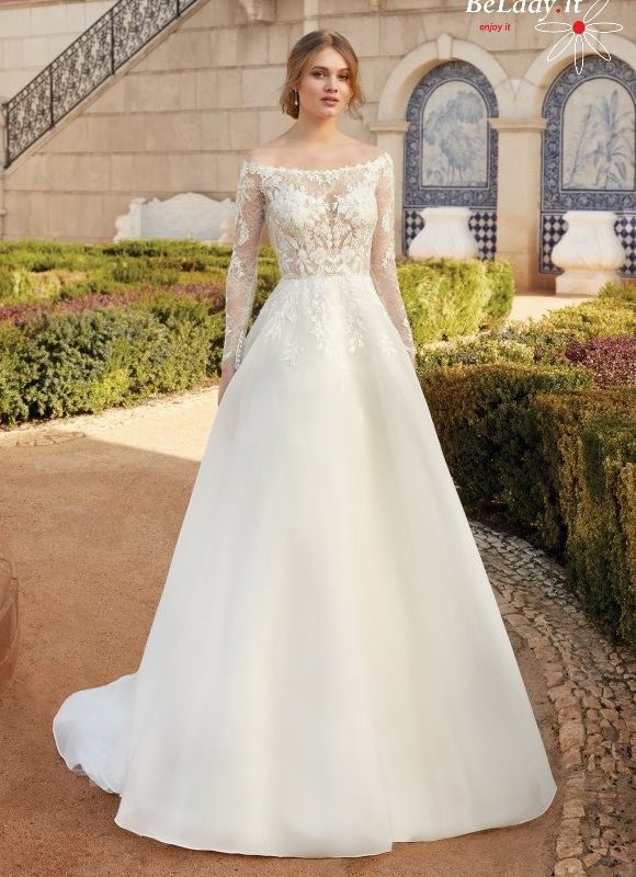 2022 kolekcijos vestuvinė suknelė ilgomis rankovėmis