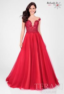 Raudona proginė suknelė 1711P2864