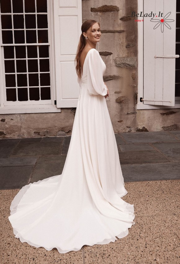 Vestuvinė suknelė ilgomis rankovėmis 2022 kolekcija